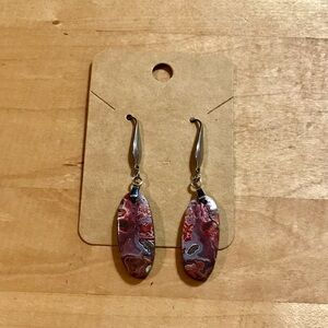 Elegant Red Mexican Laguna Lace Dangle Earrings